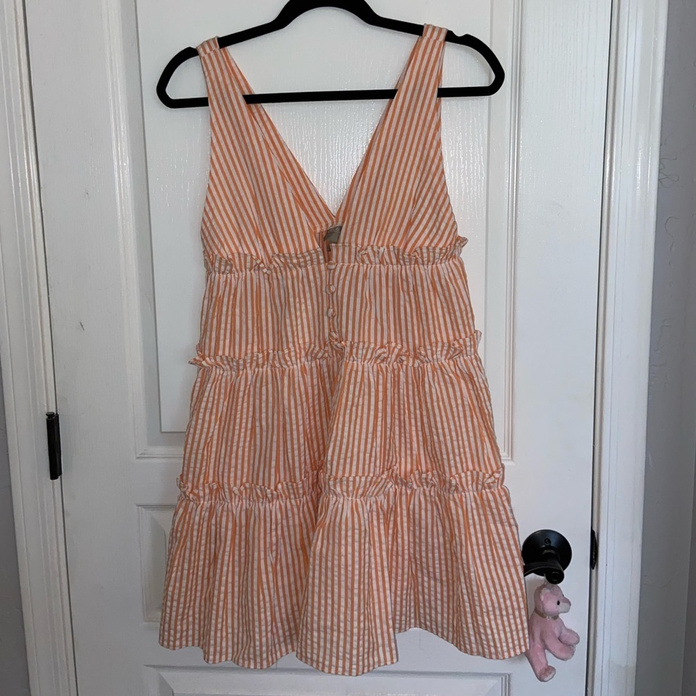 Asos Petite Seersucker Ruffle Mini Dress NWT